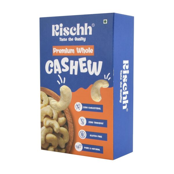 Rischh Premium Whole Plain Cashew | Pure, Natural Dry Fruit with Zero Cholesterol, Zero Trans Fat (400GM)